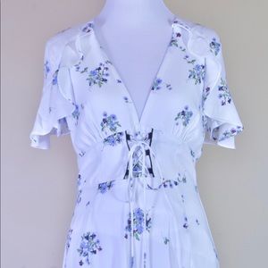 Lush Ivory Floral Corset Maxi Dress